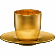 Eisch Espressoglas mit Untersetzer, Cosmo full-gold, in Geschenkröhre
