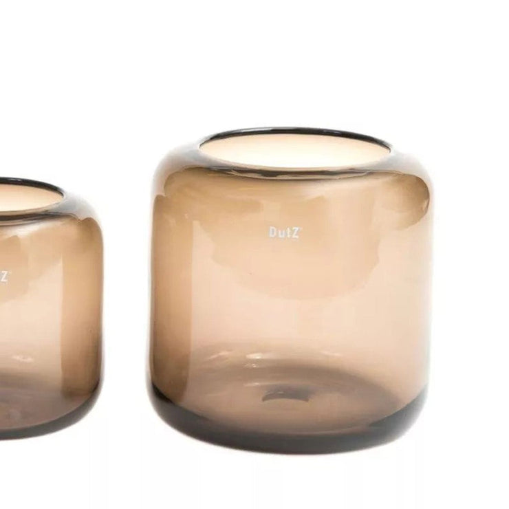DutZ Vase/Windlicht Glas, smoky brown
