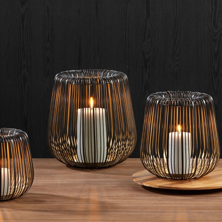 Kaheku Windlicht Cuneo, schwarz/gold, diverse Grössen