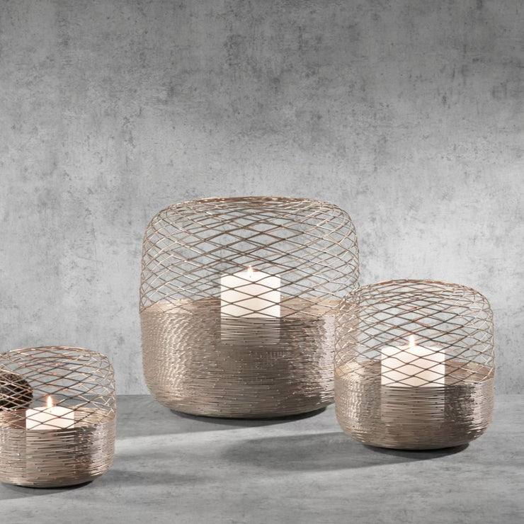 Kaheku Windlicht Fia, beige/gold, diverse Grössen
