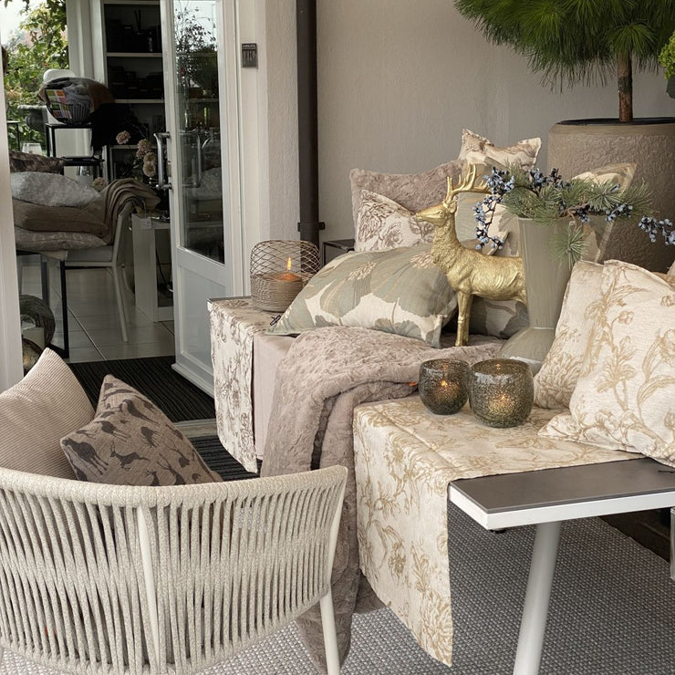 Proflax Tischläufer, Floral Toile beige-gold