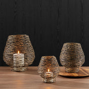 Kaheku Windlicht Valence, schwarz/gold, diverse Grössen