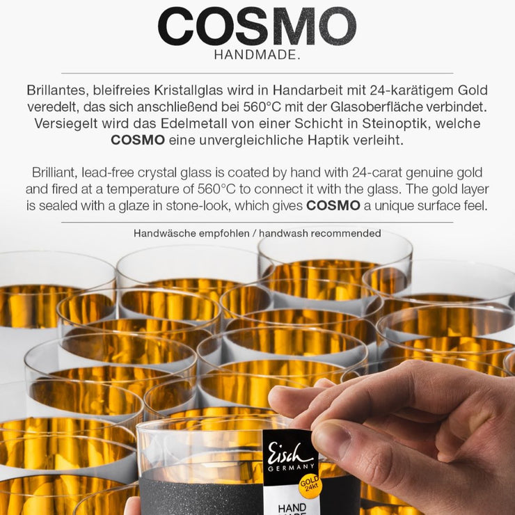 Eisch Dessertschale Cosmo gold, 2 Stück in Geschenkröhre