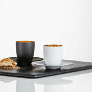 Eisch Cosmo Espressoglas mit Untersetzer, pure white, in Geschenkröhre